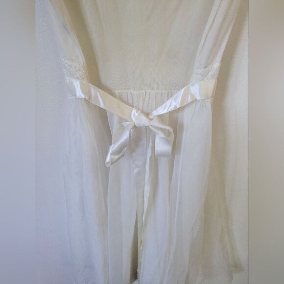 Vintage 1950s 60s Vanity Fair Elegant Cream Lace Slip Nightgown S Small 32 - Picture 5 of 12